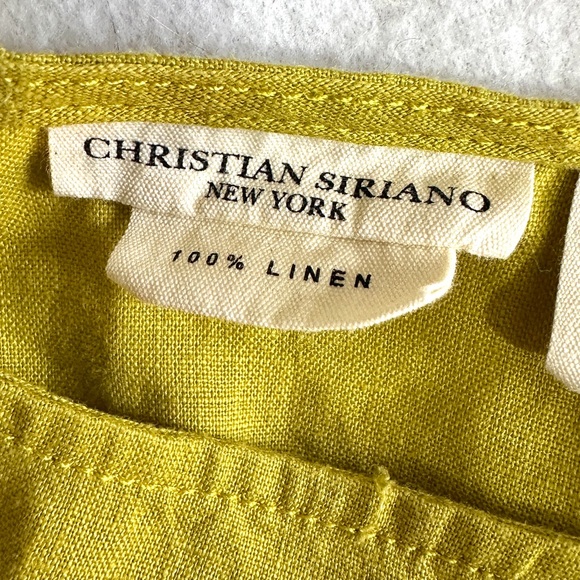 Christian Siriano New York Linen Top Women's L Pullover Short Sleeve New - Picture 5 of 8